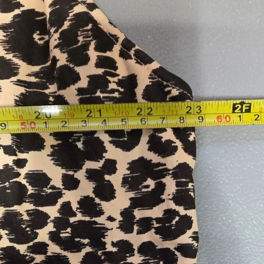 Anthropologie Womens 2X Elyse Leopard Print Bias Midi Slip Dress